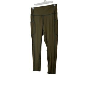 Bass Outdoor Leggings Womens XS Green High Rise Ankle‎ Pockets Stretch Yoga